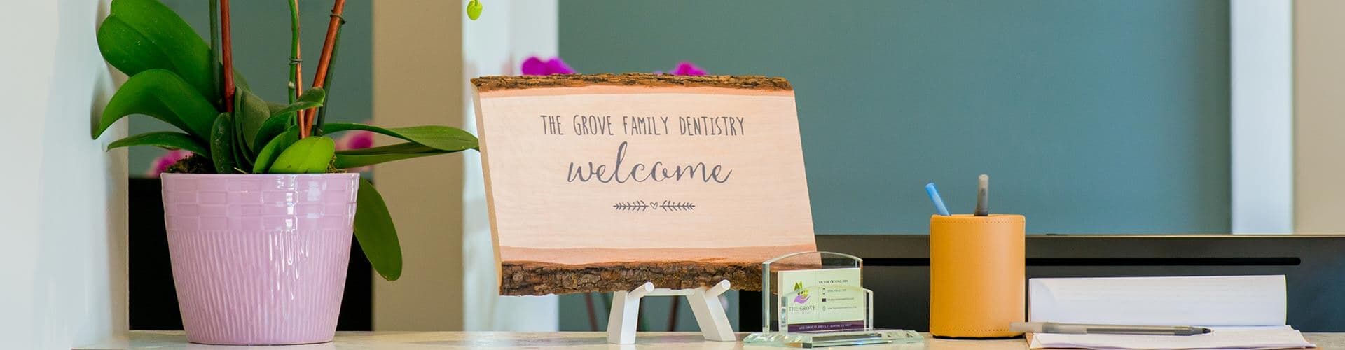 The Grove Family Dentistry's front desk'
